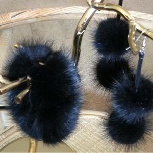 Black Mink Bracelet & Earrings